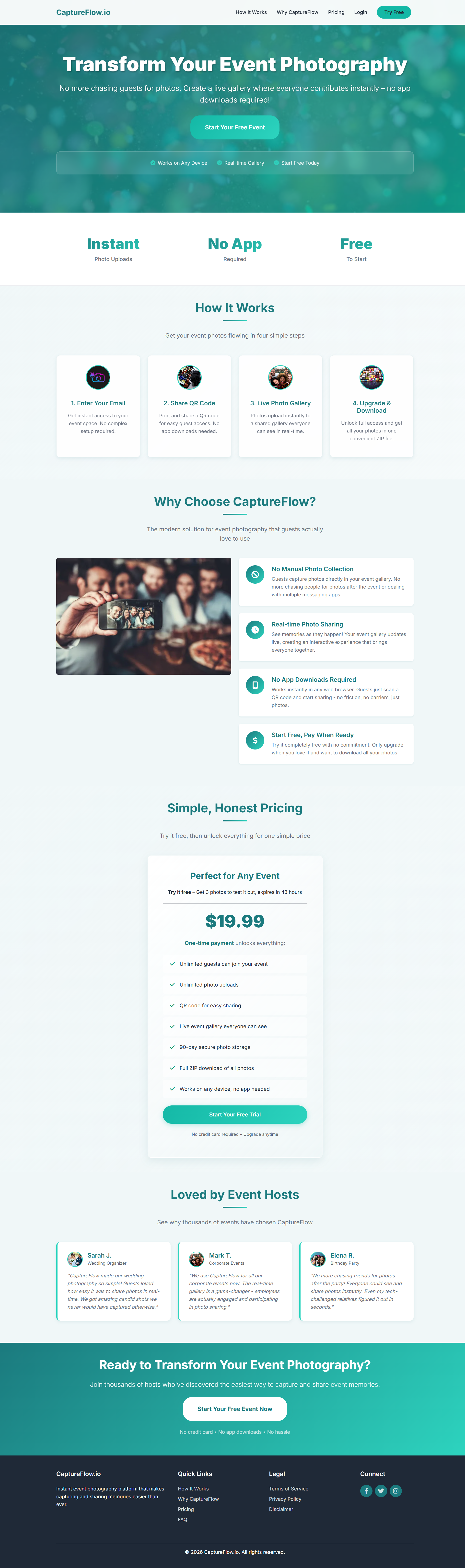 CaptureFlow app interface