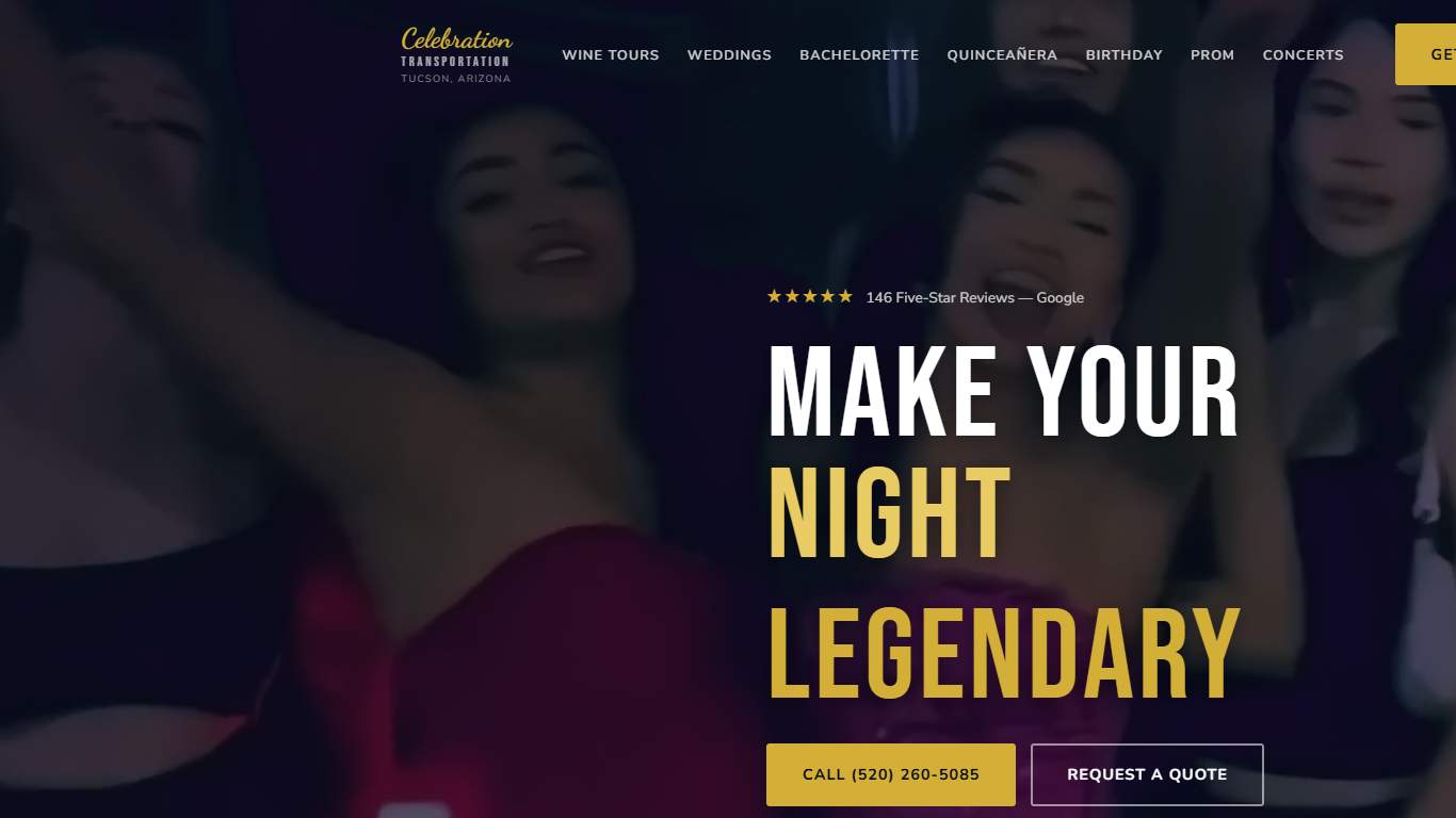Celebration Transportation landing page